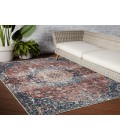 Vibe by Jaipur Living Akela Indoor/ Outdoor Medallion Blue/ Rust Area Rug (9'6"X12'7")