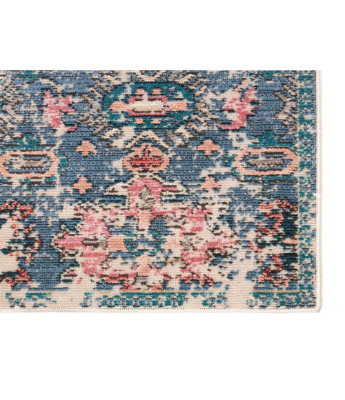 Swoon Area Rug Vibe by Jaipur Living Farella Indoor/ Outdoor Oriental Blue/ Pink Area Rug (5'X7'3")