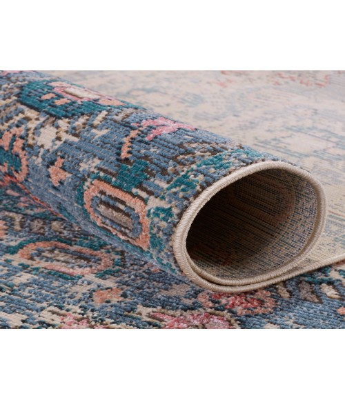 Swoon Area Rug Vibe by Jaipur Living Farella Indoor/ Outdoor Oriental Blue/ Pink Area Rug (5'X7'3")