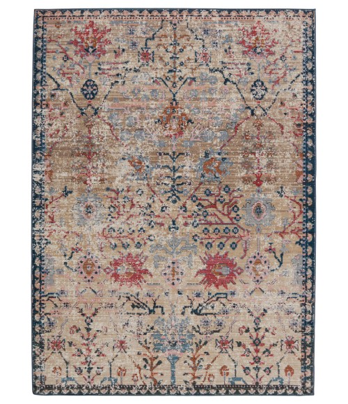 Vibe by Jaipur Living Elva Indoor/ Outdoor Oriental Tan/ Blue Area Rug (5'X7'3")
