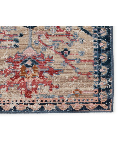 Vibe by Jaipur Living Elva Indoor/ Outdoor Oriental Tan/ Blue Area Rug (5'X7'3")
