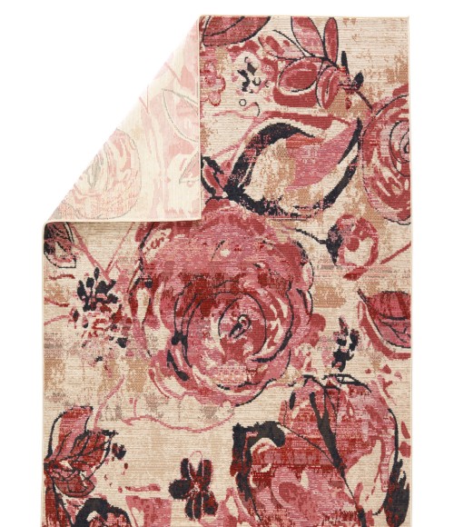 SWO14 Hermione Rug Vibe By Jaipur Living Hermione Indoor/ Outdoor Floral Pink/ Beige Area Rug 2'6"X4'