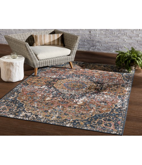 Vibe By Jaipur Living Akela Indoor/ Outdoor Medallion Dark Blue/ Multicolor Area Rug 9'6"X12'7"