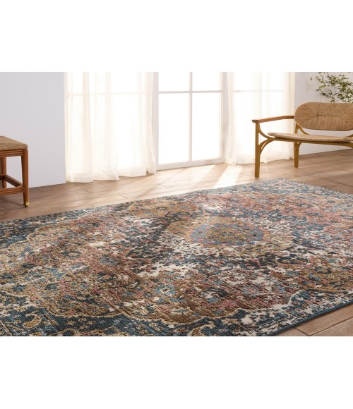 Vibe By Jaipur Living Akela Indoor/ Outdoor Medallion Dark Blue/ Multicolor Area Rug 9'6"X12'7"
