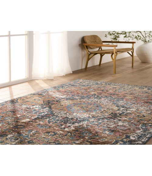 Vibe By Jaipur Living Akela Indoor/ Outdoor Medallion Dark Blue/ Multicolor Area Rug 9'6"X12'7"