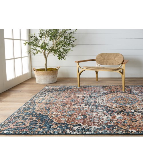 Vibe By Jaipur Living Akela Indoor/ Outdoor Medallion Dark Blue/ Multicolor Area Rug 9'6"X12'7"