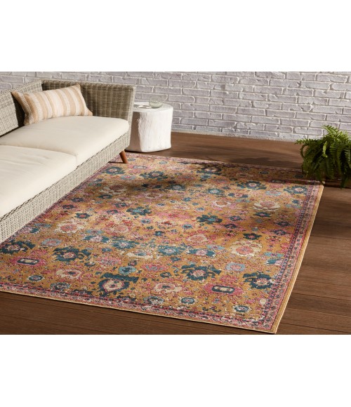 SWO17 Azura Rug Vibe By Jaipur Living Azura Indoor/ Outdoor Medallion Pink/ Gold Area Rug 2'6"X4'