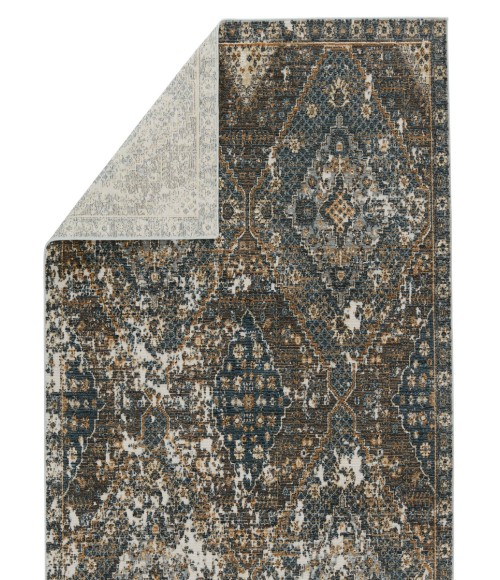 SWO18 Julia Rug Vibe By Jaipur Living Julia Indoor/ Outdoor Medallion Blue/ Gold Area Rug 9'6"X12'7"