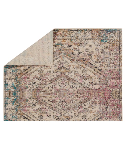 SWO19 Armeria Rug Vibe by Jaipur Living Armeria Indoor/Outdoor Medallion Multicolor/ Ivory Area Rug 4'X5'7"