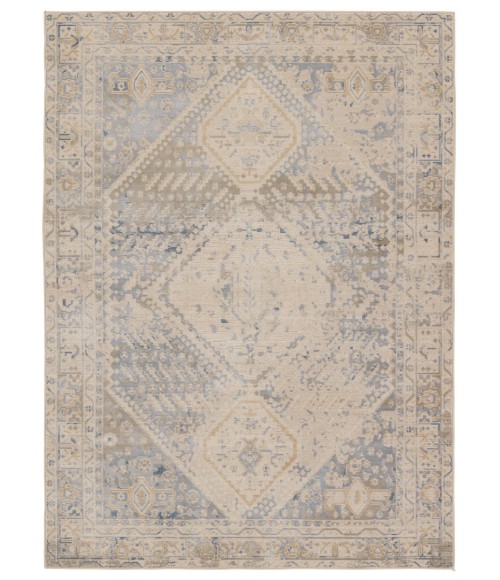 Vibe by Jaipur Living Rush Indoor/Outdoor Medallion Light Gray/ Blue Area Rug 9'6"X12'7"