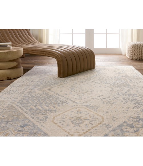 Vibe by Jaipur Living Rush Indoor/Outdoor Medallion Light Gray/ Blue Area Rug 9'6"X12'7"