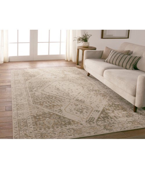 Vibe by Jaipur Living Rush Indoor/Outdoor Medallion Beige/ Tan Area Rug 9'6"X12'7"