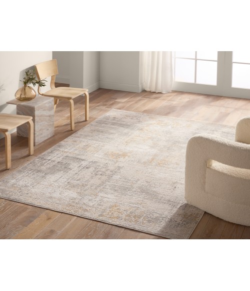 THA04 Alister Rug Jaipur Living Alister Abstract Cream/Gray Area Rug 5'3"X7'6"