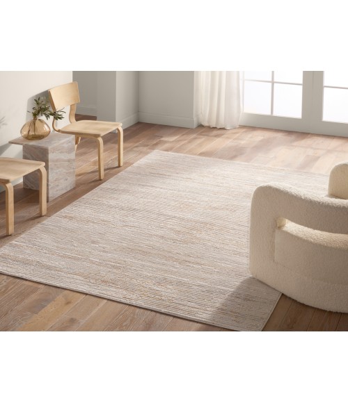 THA06 Oriel Rug Jaipur Living Oriel Striped Beige/Cream Area Rug 5'3"X7'6"