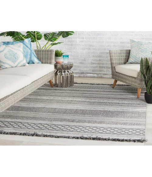 Tikal Area Rug Jaipur Living Cote Indoor/ Outdoor Trellis Gray/ Light Gray Area Rug (2'X3'7")