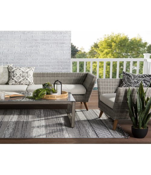 Tikal Area Rug Jaipur Living Cote Indoor/ Outdoor Trellis Gray/ Light Gray Area Rug (2'X3'7")