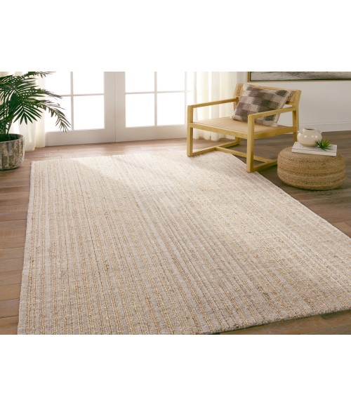 Jaipur Living Abdar Handmade Striped Tan/ Gray Area Rug 8'X10'