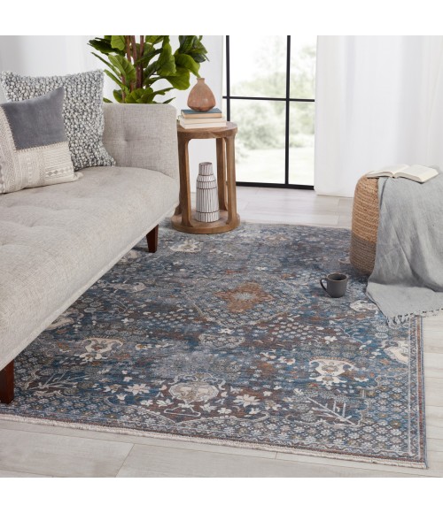 Vibe by Jaipur Living Harkin Medallion Blue/ Gray Area Rug (9'3"X13'3")