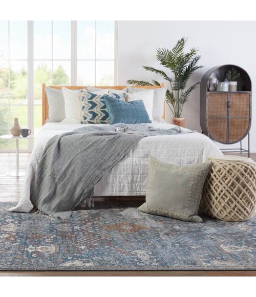 Vibe by Jaipur Living Harkin Medallion Blue/ Gray Area Rug (9'3"X13'3")