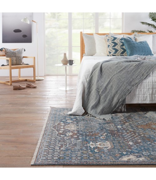 Vibe by Jaipur Living Harkin Medallion Blue/ Gray Area Rug (9'3"X13'3")