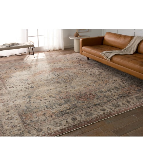 Vibe by Jaipur Living Starling Medallion Tan/ Pink Area Rug 9'3"X13'7"