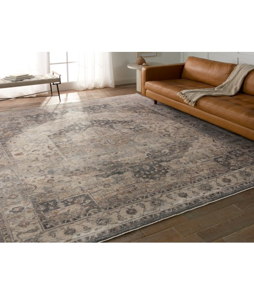 Vibe by Jaipur Living Starling Medallion Tan/ Slate Area Rug 9'3"X13'7"