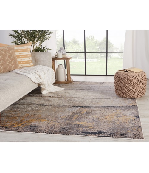 Vibe by Jaipur Living Trevena Abstract Gray/ Gold Area Rug (8'10"X12'7")