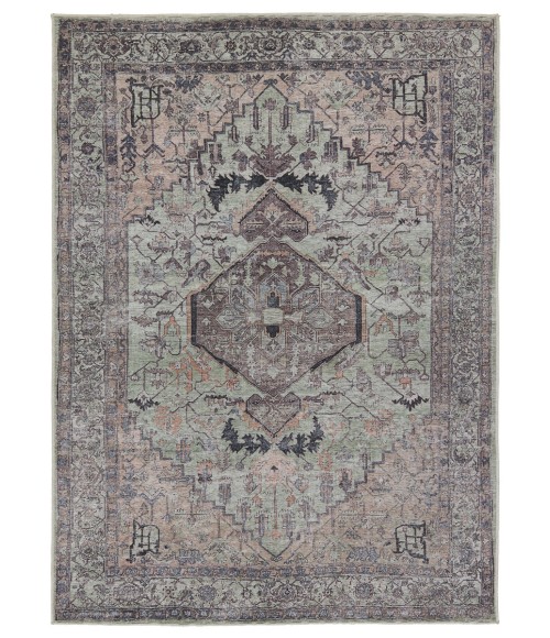VIN04 Abbott Rug Vibe by Jaipur Living Abbott Medallion Green/ Dark Brown Area Rug 7'10"X10'