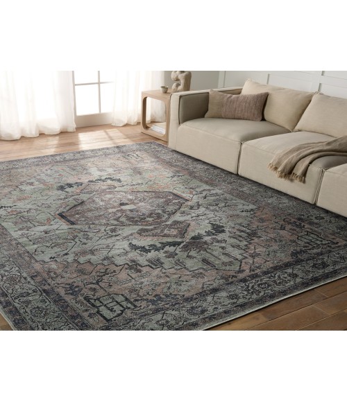 VIN04 Abbott Rug Vibe by Jaipur Living Abbott Medallion Green/ Dark Brown Area Rug 7'10"X10'