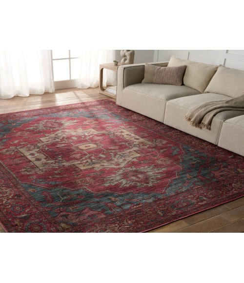 VIN06 Gloria Rug Vibe by Jaipur Living Gloria Medallion Red/ Blue Area Rug 5'3"X8'
