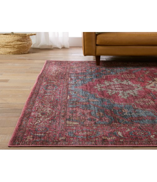 VIN06 Gloria Rug Vibe by Jaipur Living Gloria Medallion Red/ Blue Area Rug 5'3"X8'