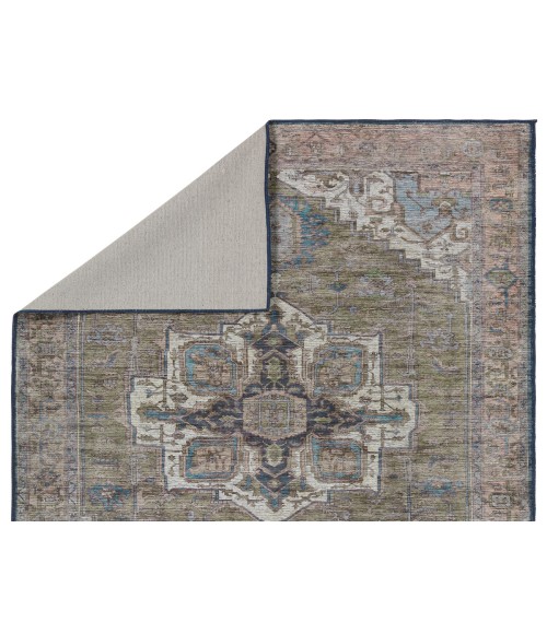 VIN07 Chaplin Rug Vibe by Jaipur Living Chaplin Medallion Green/ Blue Area Rug 7'10"X10'