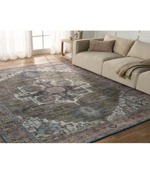VIN07 Chaplin Rug Vibe by Jaipur Living Chaplin Medallion Green/ Blue Area Rug 7'10"X10'