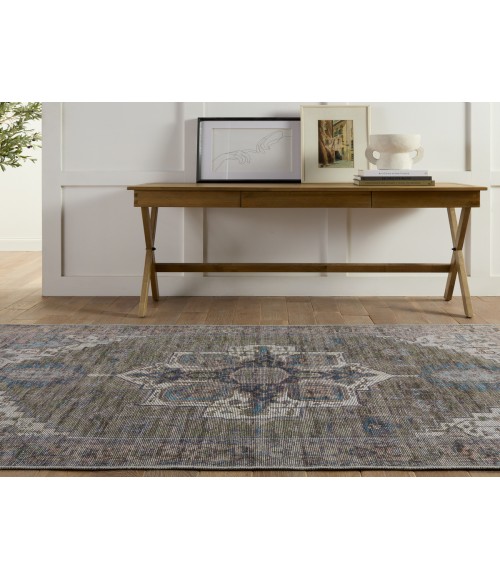 VIN07 Chaplin Rug Vibe by Jaipur Living Chaplin Medallion Green/ Blue Area Rug 7'10"X10'