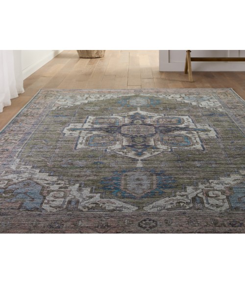 VIN07 Chaplin Rug Vibe by Jaipur Living Chaplin Medallion Green/ Blue Area Rug 7'10"X10'