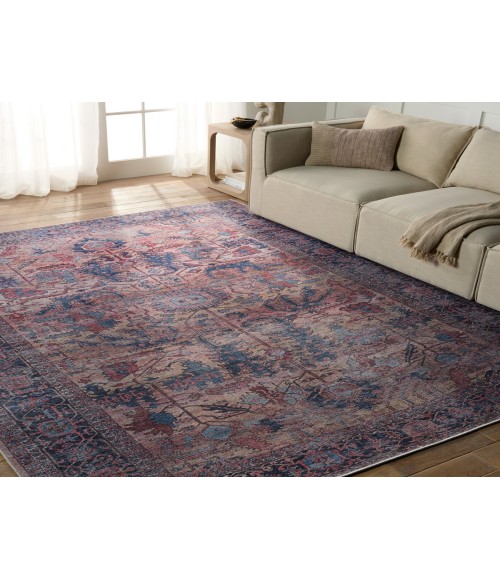 VIN08 Ainsworth Rug Vibe by Jaipur Living Ainsworth Medallion Blue/ Pink Area Rug 5'3"X8'