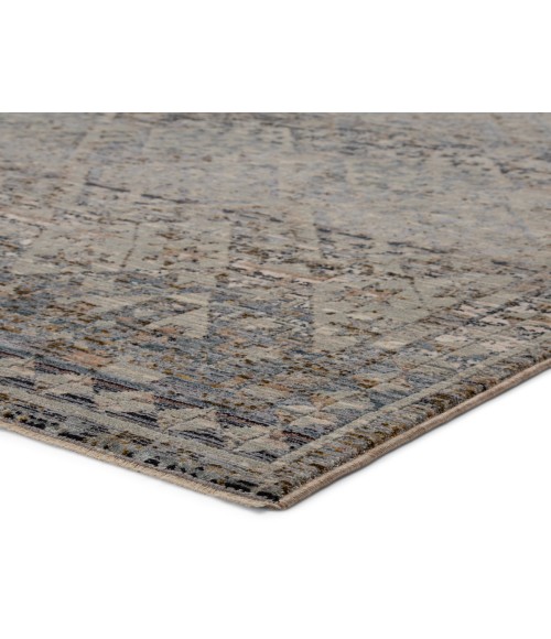 Valentia Area Rug Jaipur Living Cashel Tribal Gray/ Dark Blue Runner Rug (2'5"X10')