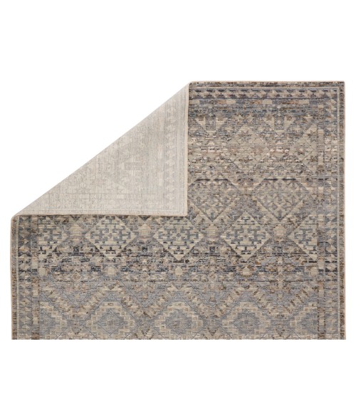 Valentia Area Rug Jaipur Living Cashel Tribal Gray/ Dark Blue Runner Rug (2'5"X10')