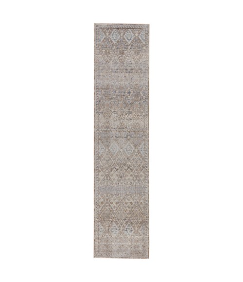 Valentia Area Rug Jaipur Living Cashel Tribal Gray/ Dark Blue Runner Rug (2'5"X10')