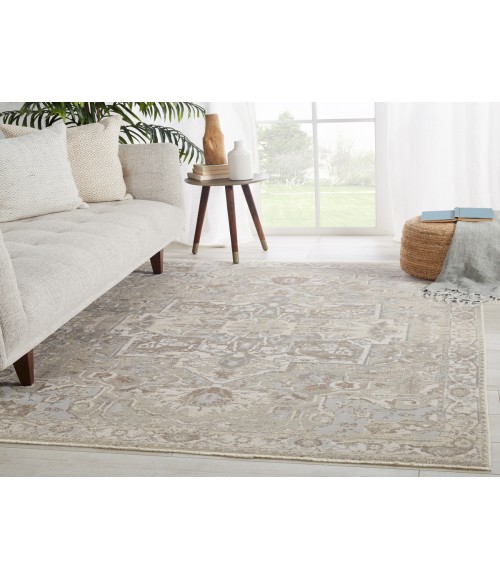 Vienne Area Rug Jaipur Living Alain Medallion Gray/ Cream Area Rug (9'6"X12'6")