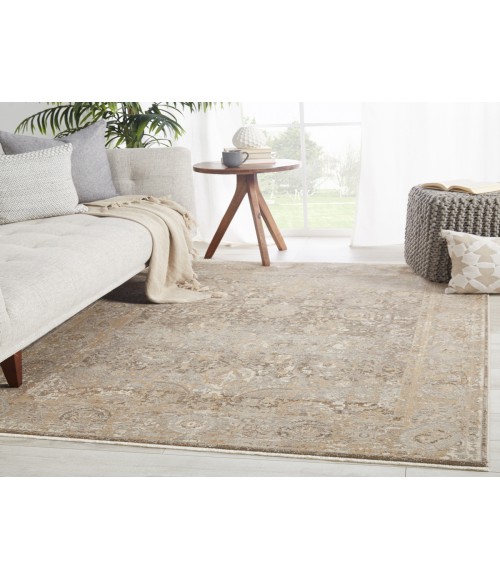 Jaipur Living Baptiste Oriental Dark Taupe/ Gold Runner Rug (2'6"X8')