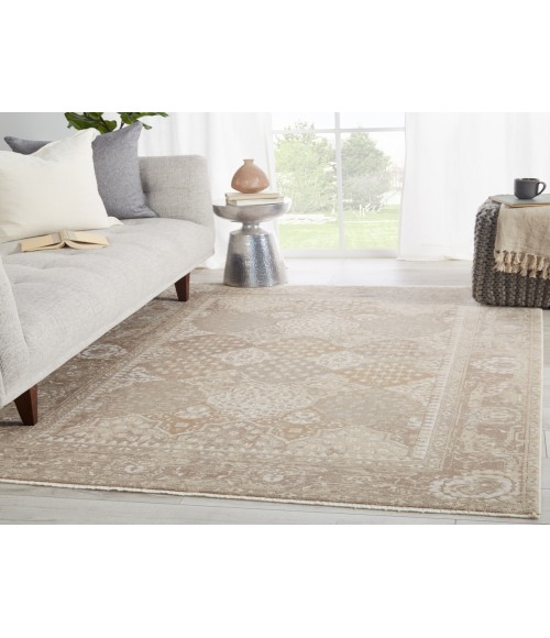 Jaipur Living Lourdes Trellis Gold/ Light Gray Runner Rug (2'6"X8')