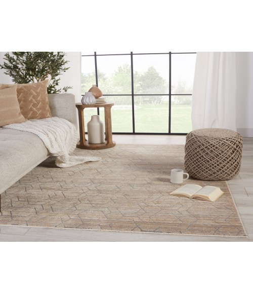 Jaipur Living Cavendish Trellis Tan/ Gray Runner Rug (2'6"X8')
