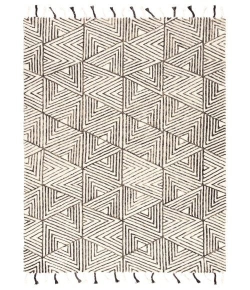 Nikki Chu by Jaipur Living Montblanc Handmade Geometric Ivory/ Gray Area Rug (9'X12')