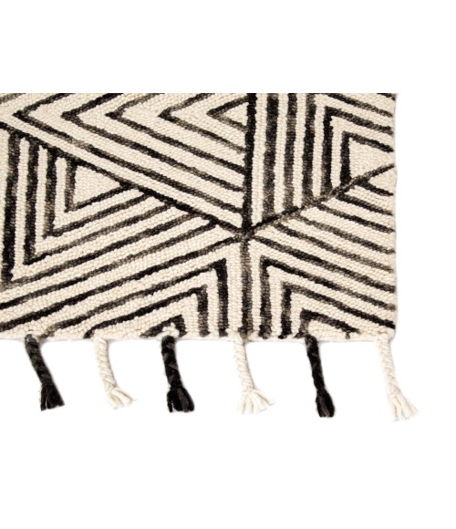 Nikki Chu by Jaipur Living Montblanc Handmade Geometric Ivory/ Gray Area Rug (9'X12')