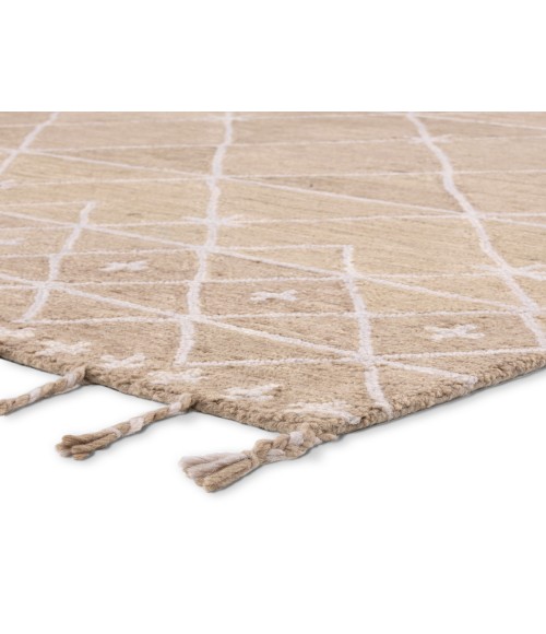 Nikki Chu by Jaipur Living Rhea Handmade Trellis Tan/ Ivory Area Rug 9'X12'
