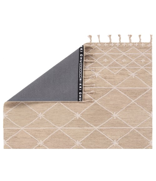Nikki Chu by Jaipur Living Rhea Handmade Trellis Tan/ Ivory Area Rug 9'X12'
