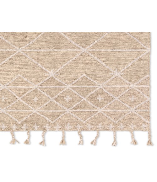 Nikki Chu by Jaipur Living Rhea Handmade Trellis Tan/ Ivory Area Rug 9'X12'