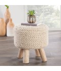 WESTPORT RUG Jaipur Living Montana Knitted Cream Stool