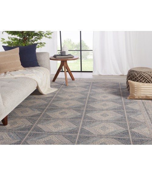 Jaipur Living Jamestown Trellis Blue/ Cream Runner Rug (3'X8')